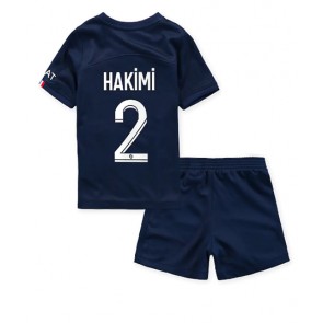 Paris Saint-Germain Achraf Hakimi #2 Hjemmedraktsett Barn 2022-23 Kortermet (+ Korte bukser)